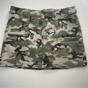 Love, Fire Camouflage Skirt with Zipper Details